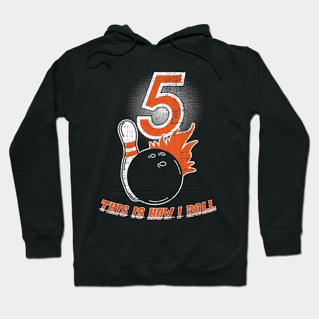 5 Years Old Bowling Birthday Hoodie by Ruffeli